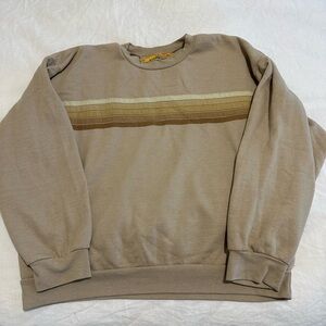 Aviator Nation Tan and Brown Striped Sweater